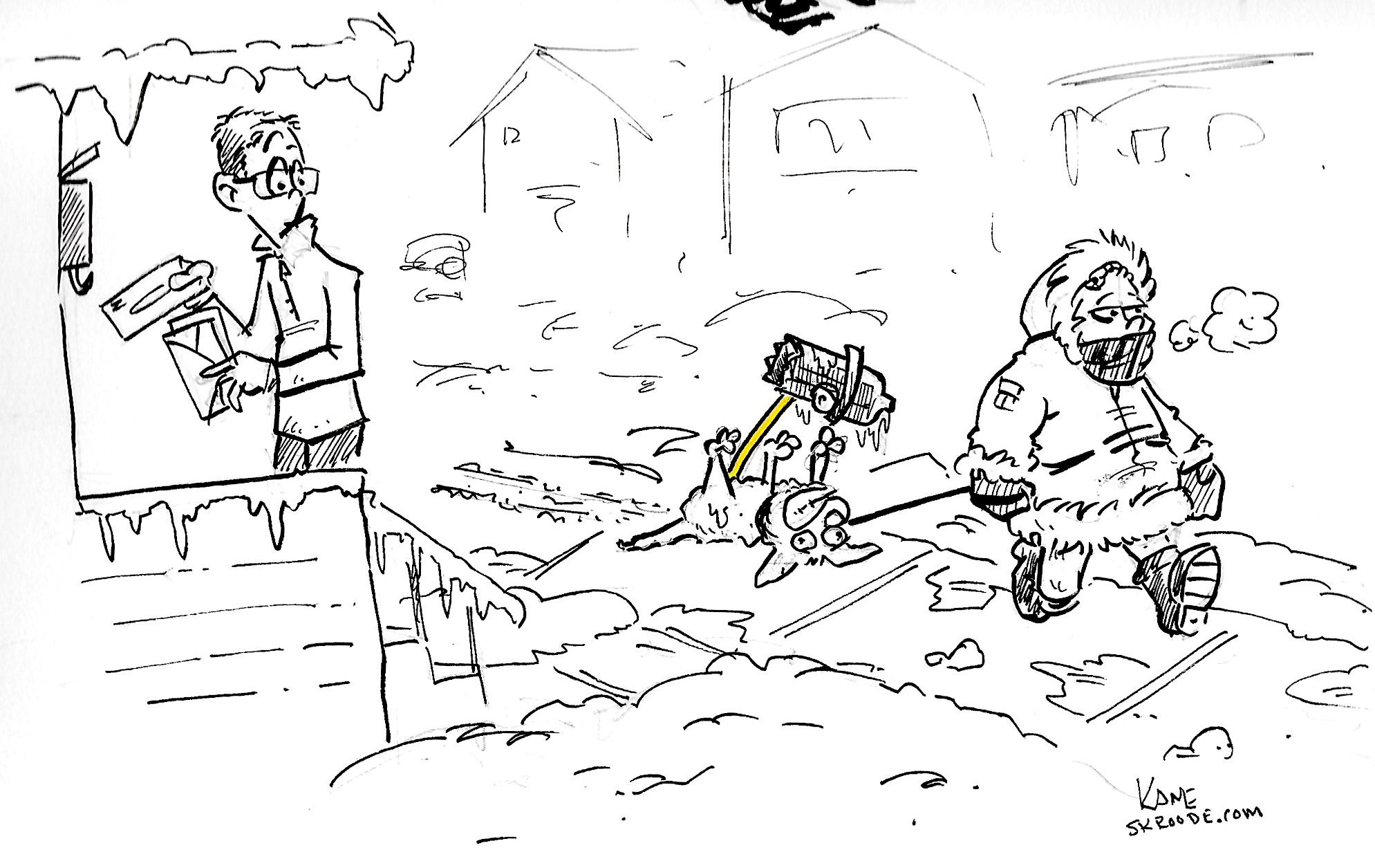 Saw the neighbor walking their dog today.